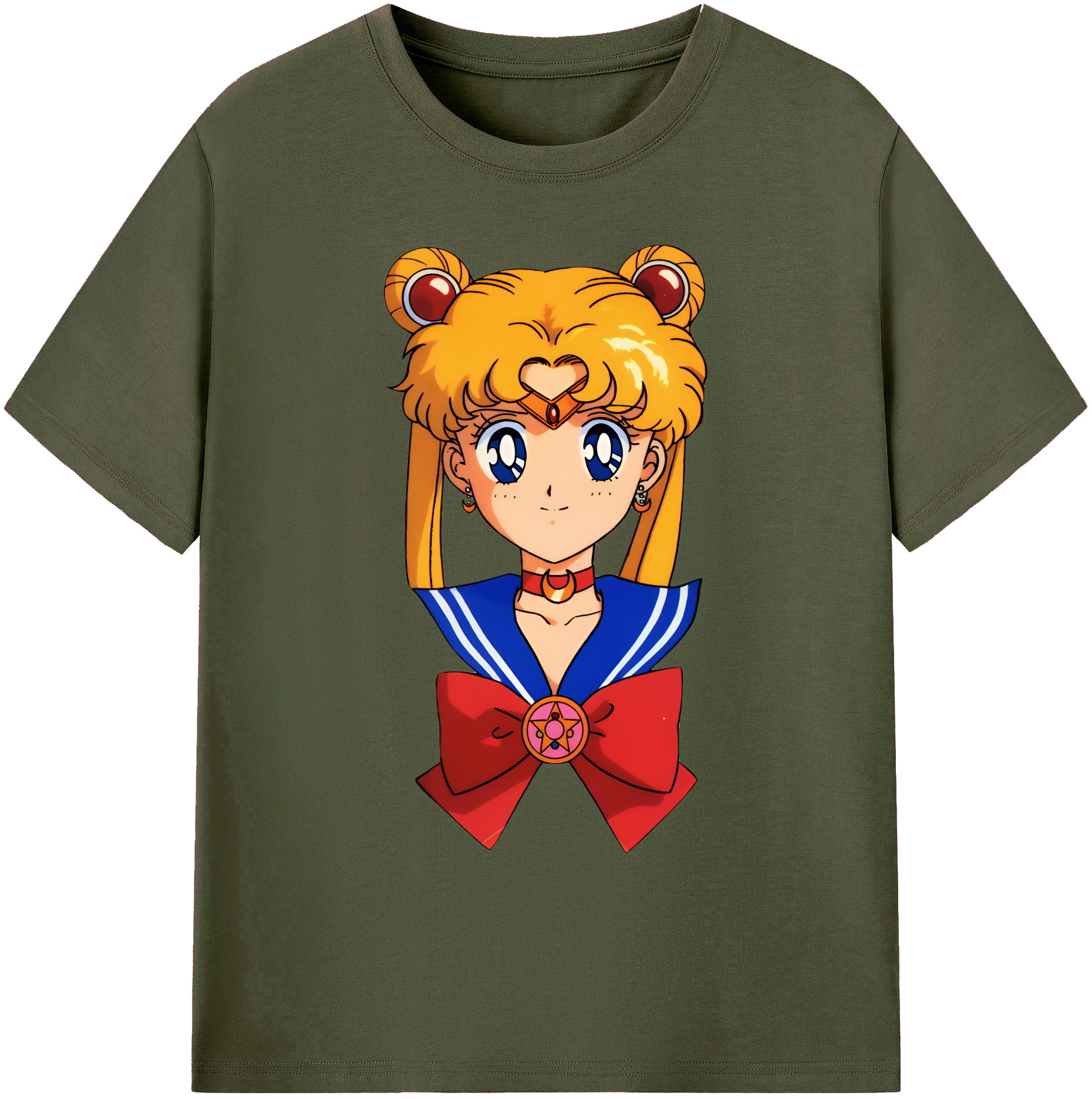 （画像用） 美少女戦士セーラームーン 月野 うさぎ つきの うさぎ Sailor Moon Tsukino Usagi 綿100％ メンズ半袖Tシャツ｜肌触りやわらか＆通気性